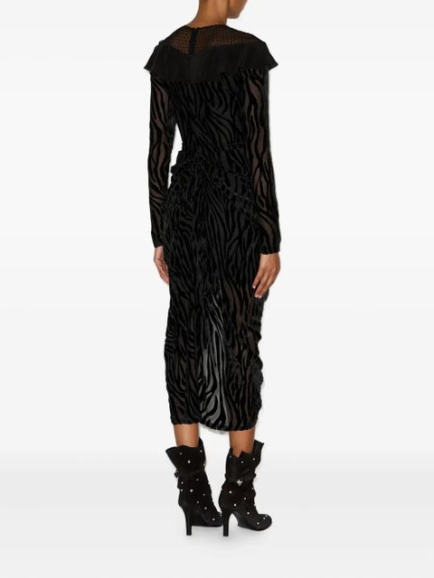 ISABEL MARANT zebra-print asymmetric dress - Black
