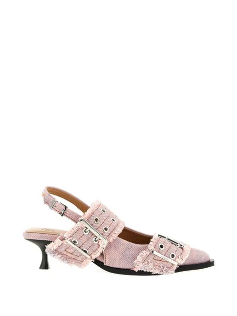 GANNI 50mm buckle fringed pumps - Pink - zdjęcie produktu nr 1