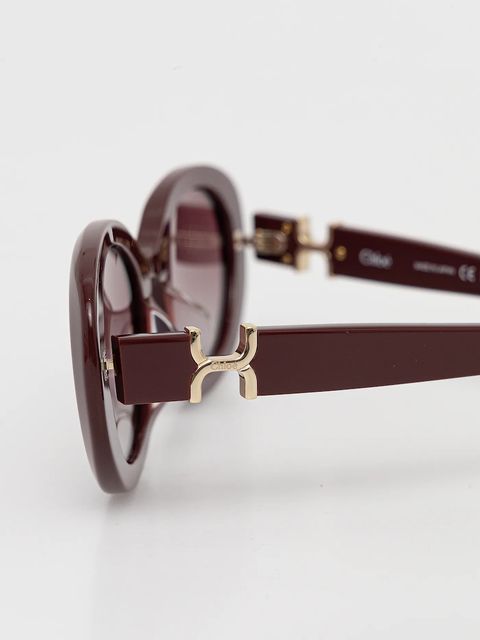 Chloé okulary przeciwsłoneczne damskie kolor bordowy CH0323SK - zdjęcie produktu nr 2