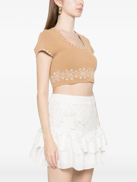 SANDRO cropped T-shirt - Neutrals