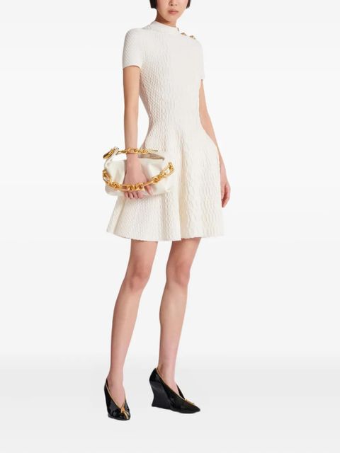 Balmain mini Sync padlock chain tote bag - White