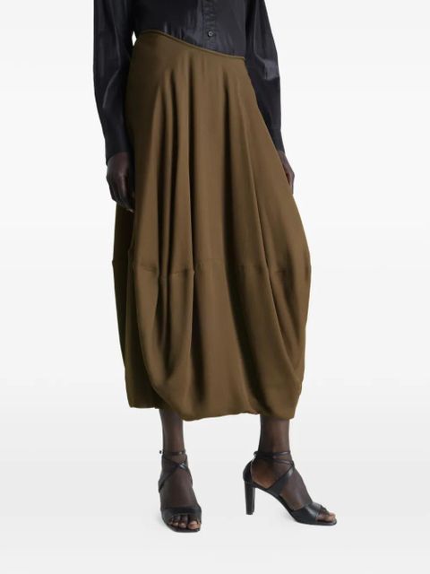 LEMAIRE balloon midi skirt - Brown