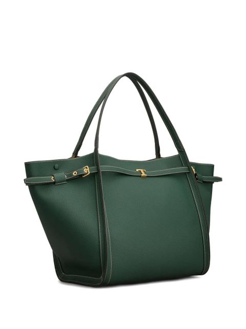 Tod's medium T Timeless gold-tone buckle tote bag - Green - zdjęcie produktu nr 2
