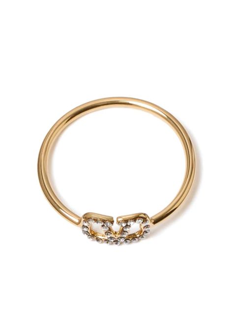 Valentino Garavani VLogo Signature crystal ring - Gold
