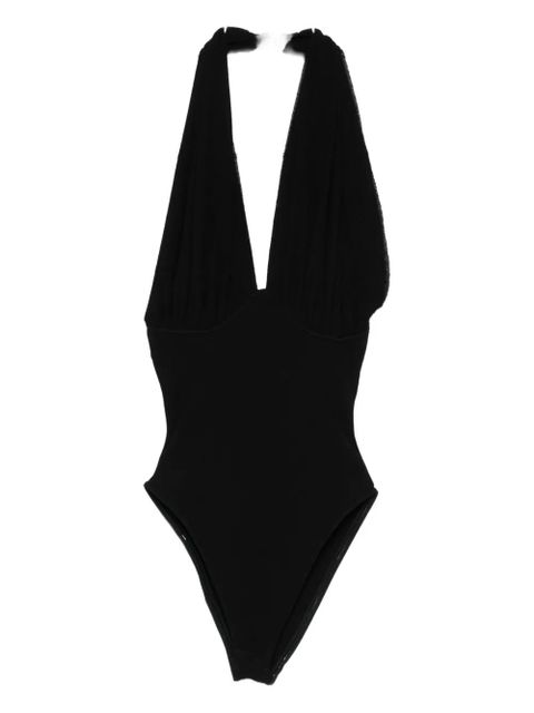 Paris Georgia draped halterneck bodysuit - Black