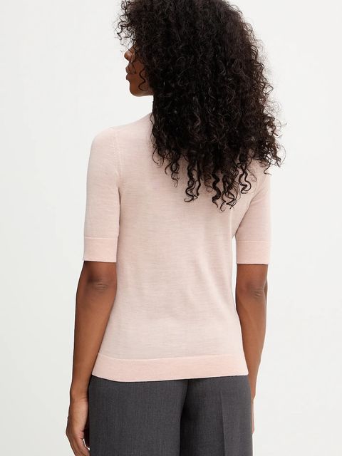 BOSS t-shirt wełniany damski kolor fioletowy 50544996