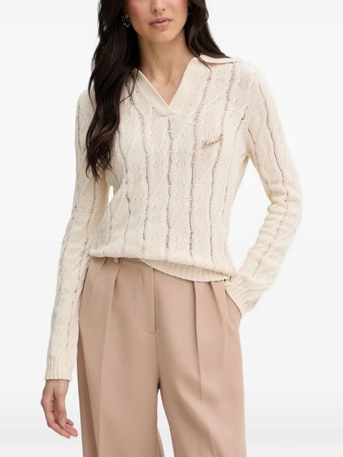 TWINSET cable-knit logo-plaque knitwear - Neutrals - zdjęcie produktu nr 1