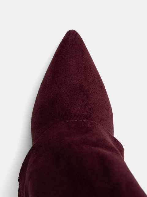 Answear.LAB kozaki kolor bordowy na słupku