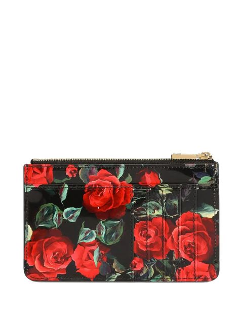 Dolce & Gabbana Dauphine Rose-print wallet - Black - zdjęcie produktu nr 2