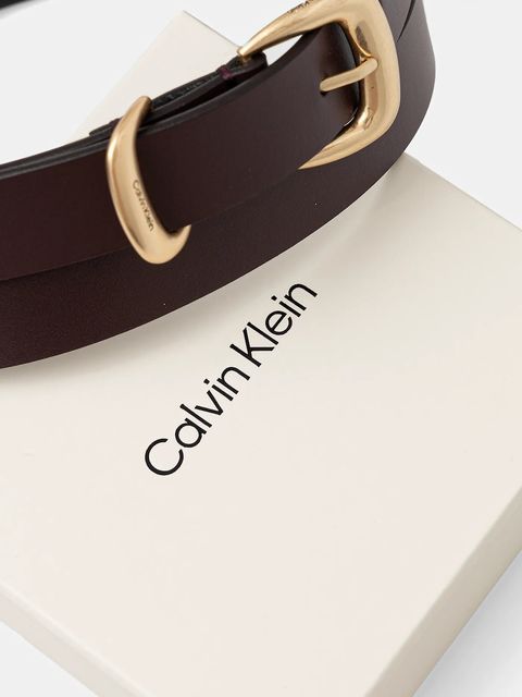 Calvin Klein pasek skórzany damski kolor bordowy LV04K7012G