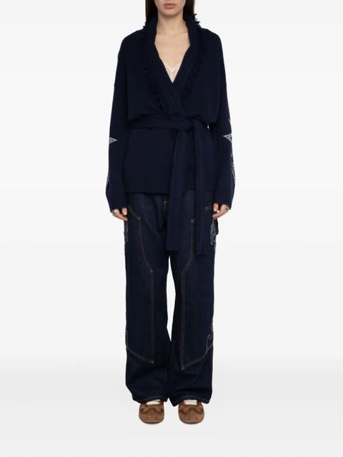 Zadig&Voltaire Alpa fringed star cardi-coat - Blue - zdjęcie produktu nr 2