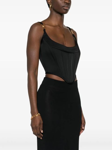 Versace Medusa '95 satin corset top - Black