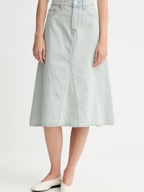 Levi's spódnica jeansowa kolor niebieski midi rozkloszowana A9316 - zdjęcie produktu nr 1