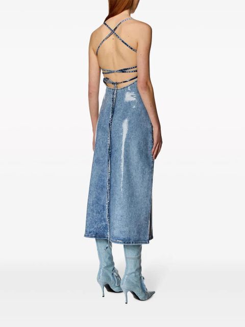 Diesel De-Held S open-back denim midi dress - Blue