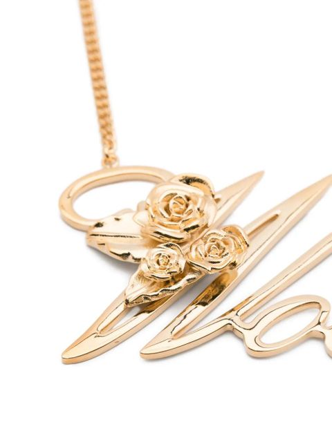 Blumarine rose-detail butterfly-detail necklace - Gold