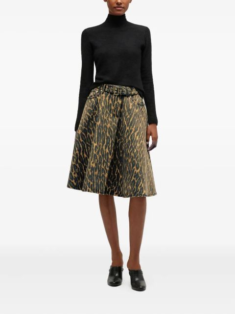GANNI animal-print midi skirt - Black - zdjęcie produktu nr 2