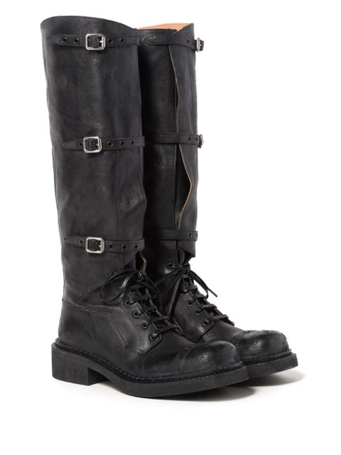Miu Miu multi-buckle leather boots - Black - zdjęcie produktu nr 2