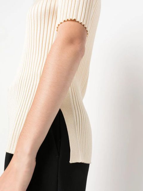 Jil Sander wide-ribbed polo shirt - Neutrals