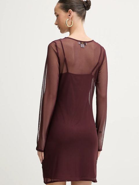 Never Fully Dressed sukienka kolor bordowy mini prosta NFDDR3071