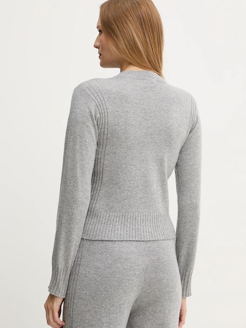 Armani Exchange kardigan z dodatkiem wełny damski kolor szary lekki XW001163 AF16181