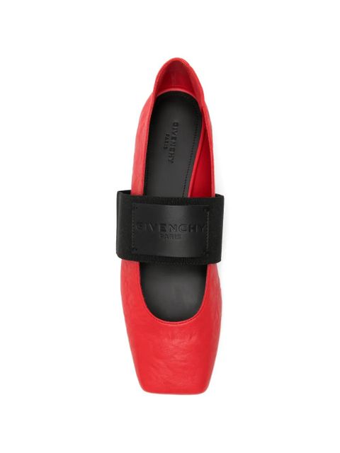 Givenchy Sliced logo-plaque leather ballet flats - Red