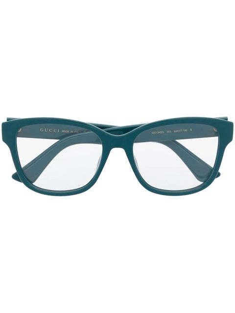 Gucci Eyewear logo-plaque detail glasses - Blue - zdjęcie produktu nr 1
