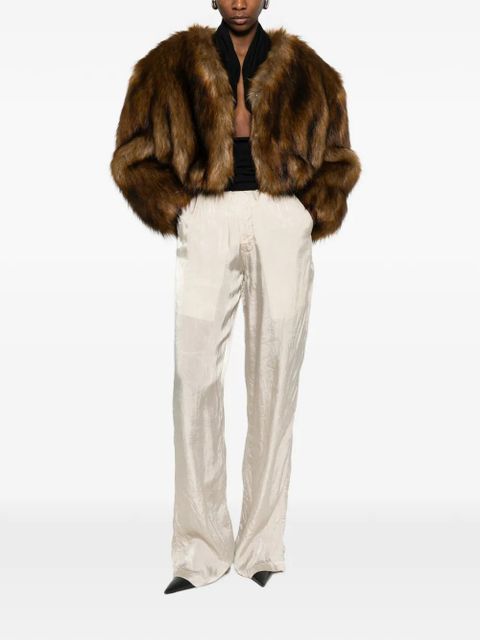 Alexander Wang cropped faux fur jacket - Brown - zdjęcie produktu nr 2