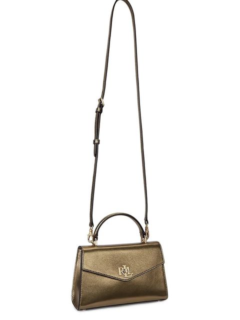 Lauren Ralph Lauren torebka skórzana kolor złoty 431P02413