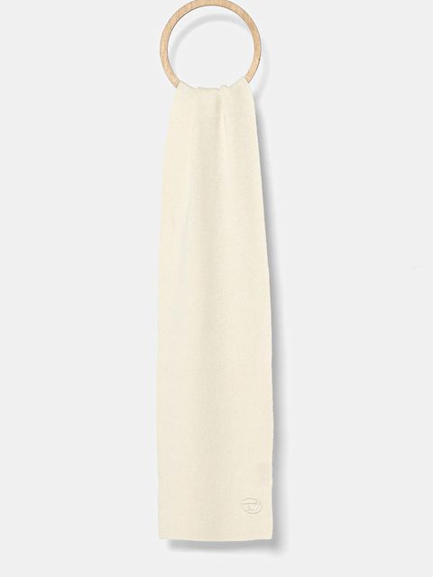 Diesel szalik wełniany K-CODER SCARF kolor beżowy gładki A05165.0DAOB - zdjęcie produktu nr 1