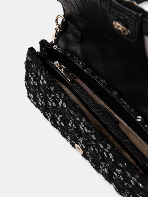 Guess torebka z wełną GIULLY kolor czarny HWBB87 48750