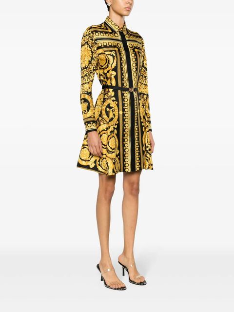Versace Heritage baroque-print silk minidress - Black