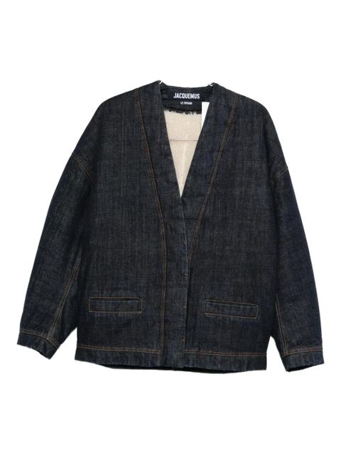 Jacquemus denim contrast-stitching jacket - Blue - zdjęcie produktu nr 2