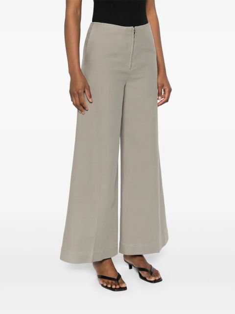 TOTEME cotton wide-leg trousers - Grey
