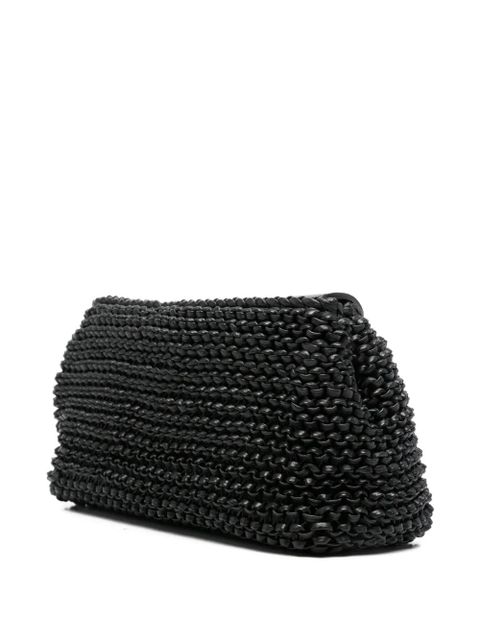 TOTEME mini T-lock woven leather clutch bag - Black - zdjęcie produktu nr 2