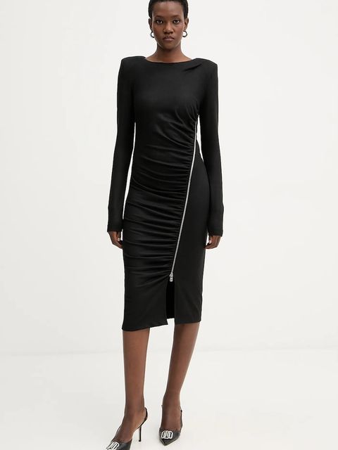 Pinko sukienka z dodatkiem wełny kolor czarny mini dopasowana 106126 A2ZU