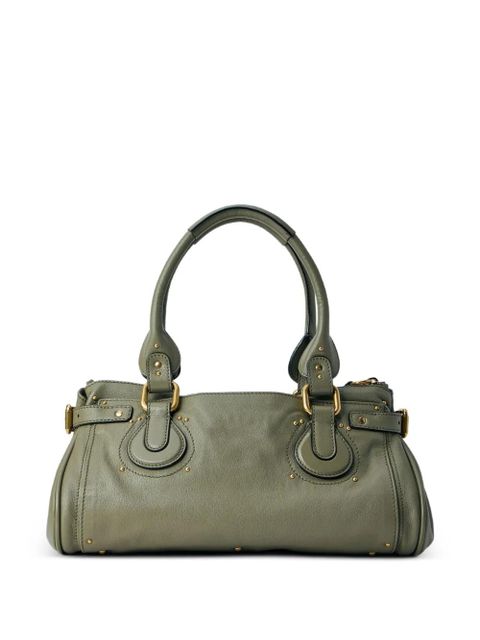 Chloé Paddington padlock leather tote bag - Green - zdjęcie produktu nr 2