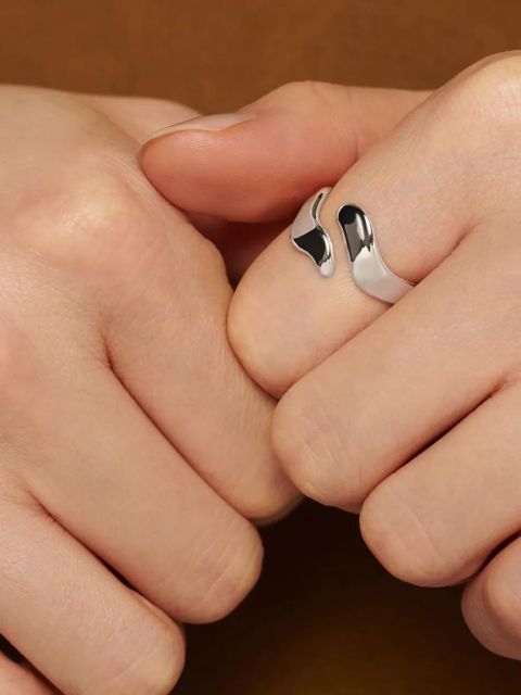 Monica Vinader The Wave asymmetric wrap ring - Silver - zdjęcie produktu nr 2