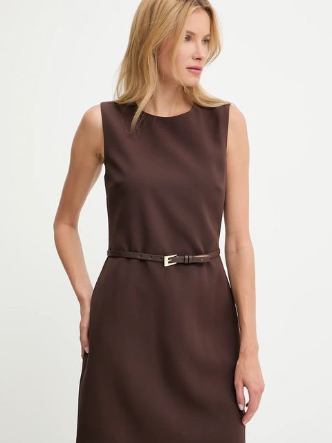 Answear.LAB sukienka kolor brązowy mini rozkloszowana