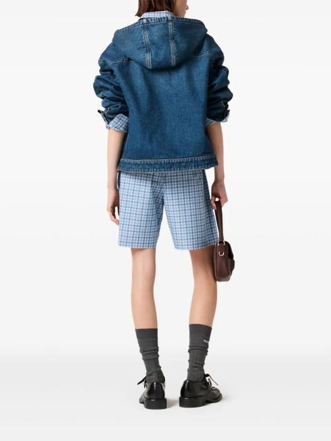 Miu Miu denim hooded jacket - Blue