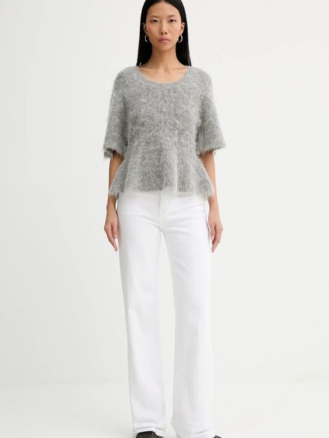 MUNTHE sweter z dodatkiem wełny RYLALINE damski kolor szary 254160325470 - zdjęcie produktu nr 2