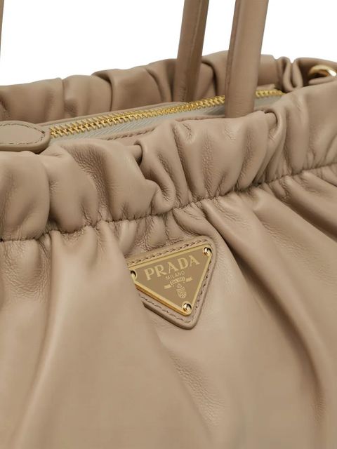 Prada medium leather shoulder bag - Neutrals