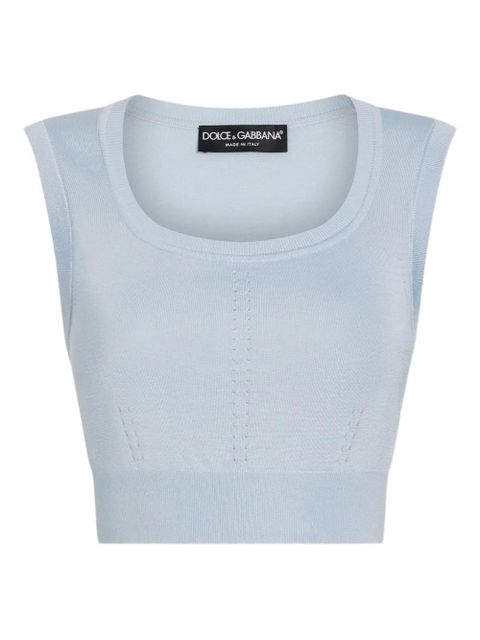 Dolce & Gabbana silk-blend top - Blue - zdjęcie produktu nr 1