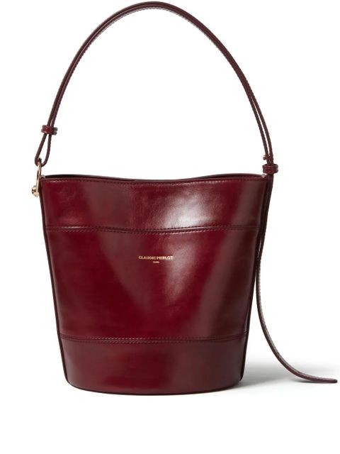 Claudie Pierlot Solveig leather bucket bag - Red - zdjęcie produktu nr 1