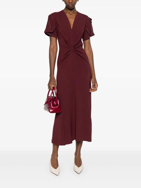 Victoria Beckham Eve ruffle midi dress - Red