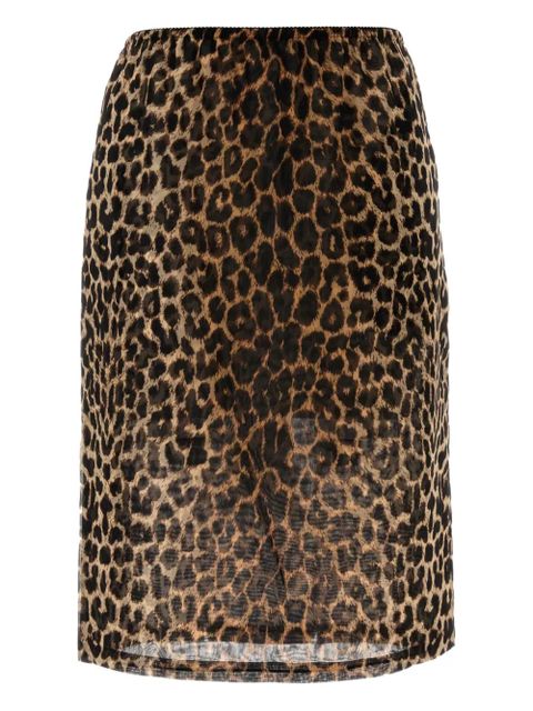 Saint Laurent leopard-print midi skirt - Brown - zdjęcie produktu nr 2