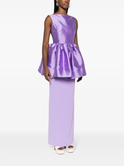 Solace London Alda peplum-skirt maxi dress - Purple