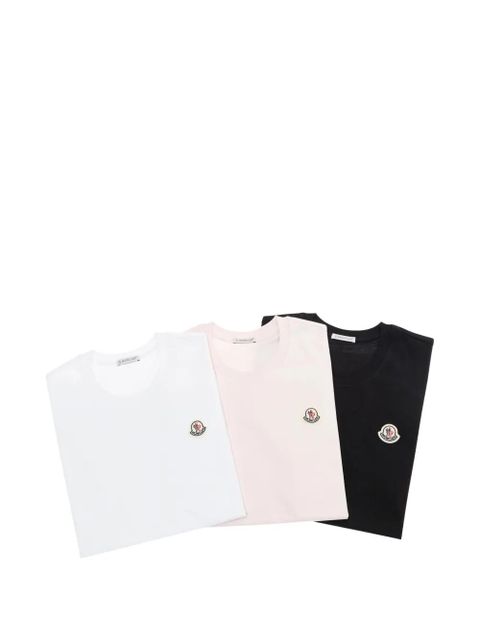 Moncler logo-patch crew-neck T-shirt (set of three) - White
