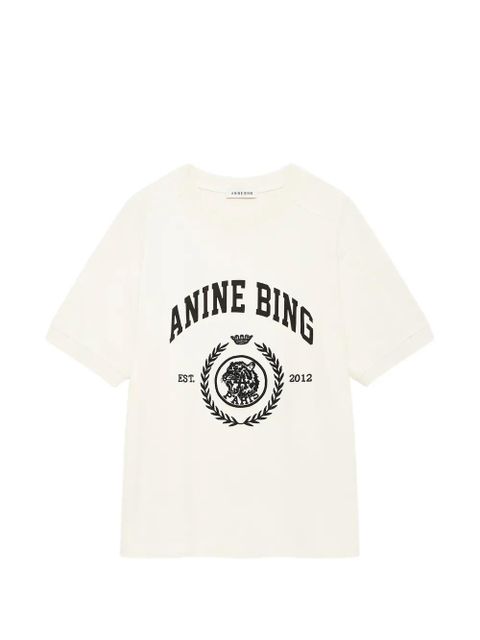 ANINE BING Jaylin graphic-print T-shirt - Neutrals - zdjęcie produktu nr 1