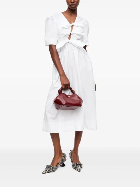 GANNI bow-detailing dress - White