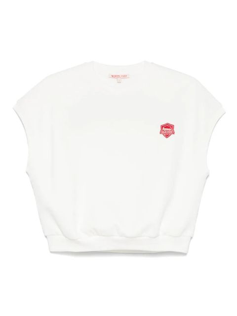 Maje logo-embroidered cropped sweatshirt - White - zdjęcie produktu nr 1